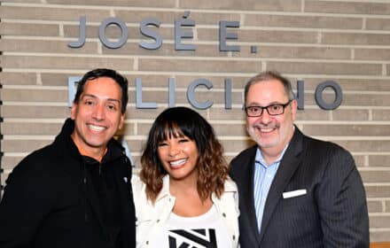Kwanza Jones, José E. Feliciano and Rev. Luis Cortés at the dedication of Kwanza Jones Hall & José E. Feliciano Hall at Princeton University on May 05, 2023, in Princeton, New Jersey. (Photo: By Lisa Lake/Getty Images for the Kwanza Jones & José E. Feliciano Initiative)